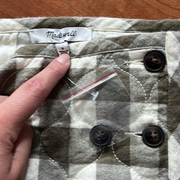 NEVER WORN! MADEWELL Curvy Quilted Flannel Mini Skirt in Gingham Check SIZE 6 - Picture 5 of 8